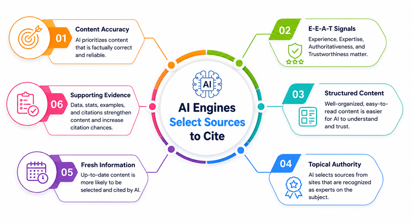 How Do AI Engines Select Sources to Cite